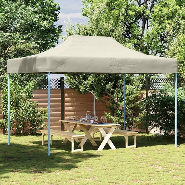 vidaXL Partytent inklapbaar 3x4 m staal crème, Jardin & Terrasse, Tonnelles, Envoi