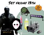 Halloweenset Friday 13th Rookmachine, Blacklight En Par Spot, Muziek en Instrumenten, Licht en Laser, Nieuw