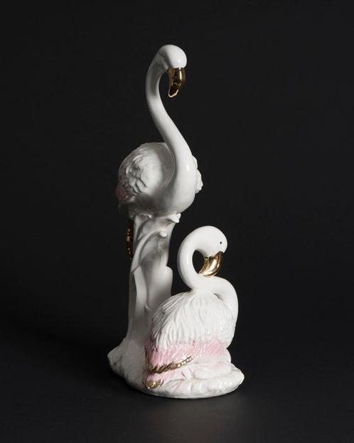 BASSANO Italy - Figurine - Italian Flamingos Ceramic, Antiek en Kunst, Antiek | Glaswerk en Kristal
