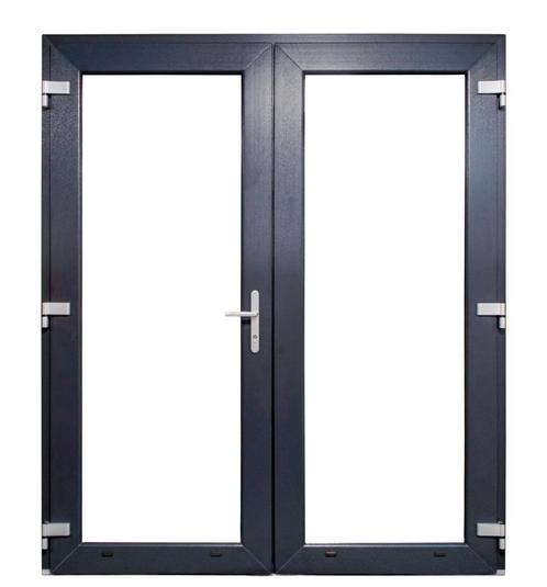 PVC  Dubbele deur Premium Plus b180xh215 cm Antraciet, Doe-het-zelf en Bouw, Glas en Ramen, Dubbelglas, Nieuw, Gevelraam of Ruit