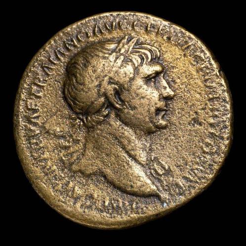 Empire romain. Trajan (98-117 apr. J.-C.). Sestertius Roma -, Postzegels en Munten, Munten | Europa | Niet-Euromunten