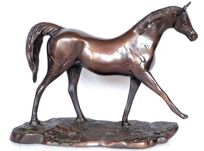 Beeld, Bronzen sculptuur Arabisch paard - 25 cm - Brons -, Antiek en Kunst, Curiosa en Brocante