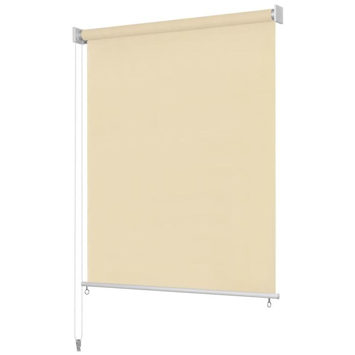 vidaXL Rolgordijn voor buiten 220x230 cm crème, Huis en Inrichting, Stoffering | Gordijnen en Lamellen, Nieuw, Verzenden