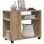 vidaXL Bijzettafel met wieltjes 70x35x60 cm hout artisanaal, Huis en Inrichting, Tafels | Bijzettafels, Verzenden, Nieuw