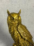Beeld, Uil standbeeld - 20.5 cm - Brons