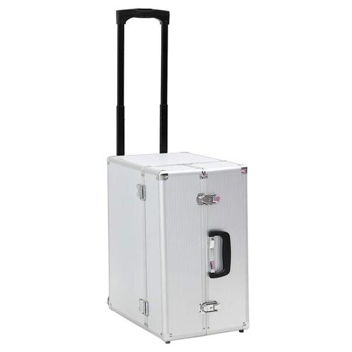 vidaXL Pilotentrolley 47x39x27 cm aluminium zilverkleurig, Handtassen en Accessoires, Toilettassen, Nieuw, Verzenden