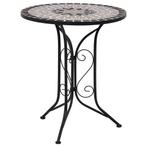 vidaXL Bistrotafel mozaïek 60 cm keramiek grijs, Tuin en Terras, Verzenden, Nieuw