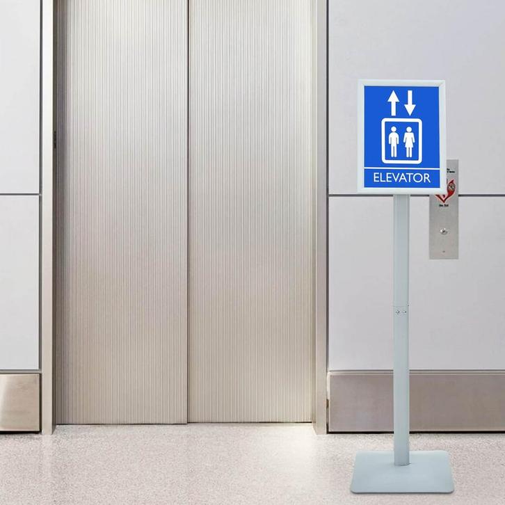 vidaXL Pedestal Poster Stand Zilver 32 x 27 x 119 cm PVC en, Zakelijke goederen, Kantoor en Winkelinrichting | Kantoormeubilair en Inrichting