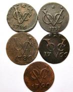 Nederlands-Indië. VOC Duiten 1746-1791 (5 verschillende), Postzegels en Munten, Munten | Nederland