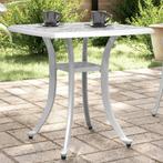 vidaXL Tuintafel 53x53x53 cm gietaluminium wit, Tuin en Terras, Tuintafels, Verzenden, Nieuw