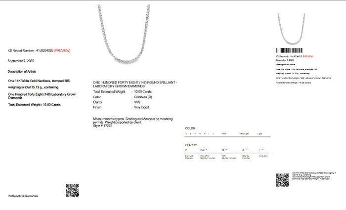 Zonder Minimumprijs - Halsketting - 14 karaat Witgoud -, Handtassen en Accessoires, Kettingen