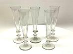 Set van 5 antieke VSL flûtes (Val Saint Lambert) c1900 -