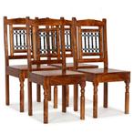vidaXL Chaises à manger lot de 4 bois massif avec