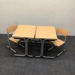 Tweedehands complete school set Galvanias 11 stuks tafels +, Gebruikt, Grijs, Hout, Vijf, Zes of meer stoelen