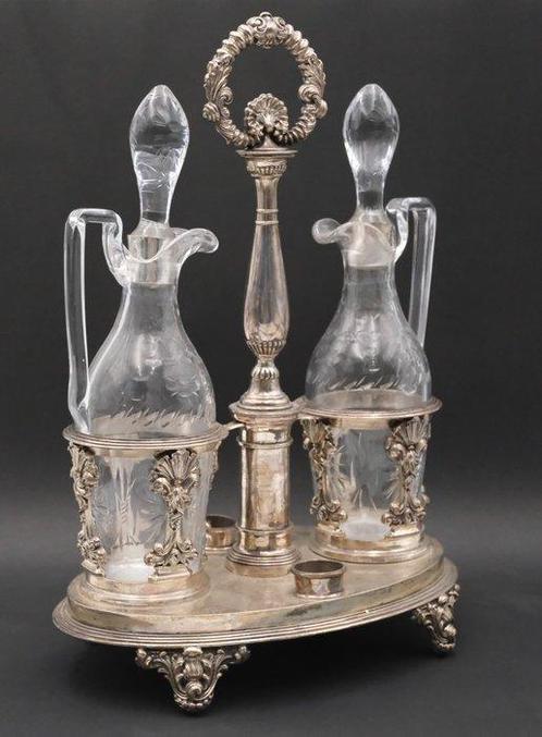 Charles Antoine Armand LANGLET. - Olie-en-azijnstelletje -, Antiek en Kunst, Antiek | Zilver en Goud