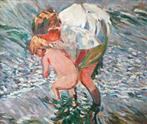 Juan Rivelles Guillén (1892-1974) - Acariciando las olas, Antiek en Kunst, Kunst | Schilderijen | Klassiek