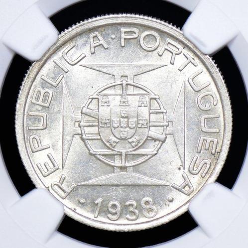 Portugees Mozambique. Republic. 5 Escudos 1938 - NGC - MS 63, Timbres & Monnaies, Monnaies | Europe | Monnaies non-euro