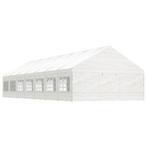 vidaXL Prieel met dak 15,61x5,88x3,75 m polyetheen wit, Tuin en Terras, Verzenden, Nieuw