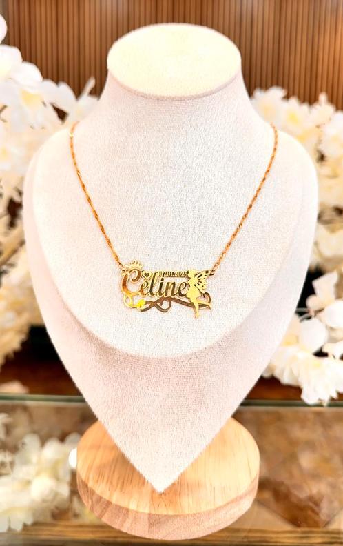 Massief goud ketting 14k 18k 21k – Naam – Eigen ontwerp, Handtassen en Accessoires, Kettingen, Met hanger, Verstelbaar, Goud, Nieuw