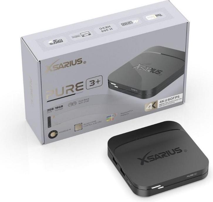 Xsarius Pure 3+ UHD - plus versie - 4K Android 11 Media Play, Audio, Tv en Foto, Schotelantennes, Nieuw, Ophalen of Verzenden