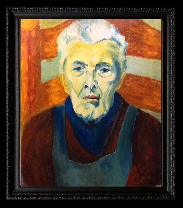 École Expressioniste (c. 1950) - Portrait dans la Cuisine, Antiek en Kunst, Kunst | Schilderijen | Klassiek