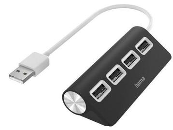 Veiling - Hama USB-hub, 4-poorts, USB 2.0, 480 Mbit/s, zwart