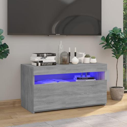 vidaXL Tv-meubel met LED-verlichting 75x35x40 cm grijs, Huis en Inrichting, Kasten |Televisiemeubels, Nieuw, Verzenden