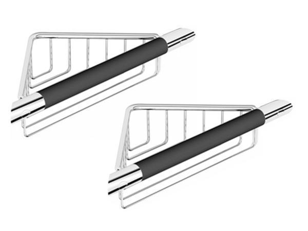 Veiling - 2x Beaux hoekkorf met wandgreep Ulis zwart chroom, Doe-het-zelf en Bouw, Sanitair