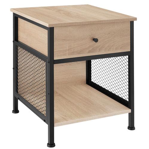 Nachtkastje Killarney 45x46x55,5cm - Industrieel licht hout,, Maison & Meubles, Tables | Tables d'appoint, Envoi