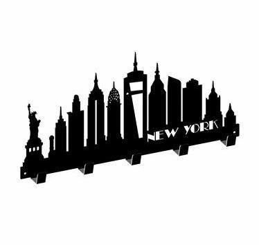 Garderoberek 450x213 mm 5 haken zwart, Huis en Inrichting, Woonaccessoires | Kapstokken, Nieuw, Overige materialen