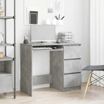 vidaXL Bureau 90x45x76 cm bewerkt hout betongrijs, Huis en Inrichting, Bureaus, Verzenden, Nieuw