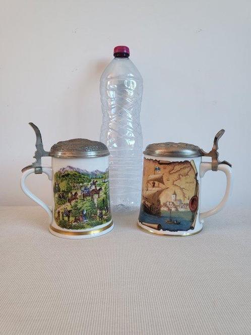 Franklin Mint - Lot de 2 chopes de collection – Les Voyages, Antiek en Kunst, Curiosa en Brocante
