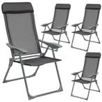 tectake 4 aluminium tuinstoel inklapbaar met hoofdsteun - an, Tuin en Terras, Verzenden, Nieuw