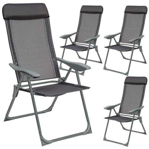 tectake 4 aluminium tuinstoel inklapbaar met hoofdsteun - an, Tuin en Terras, Overige Tuin en Terras, Verzenden