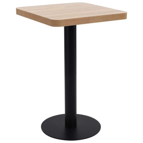 vidaXL Bistrotafel 50x50 cm MDF lichtbruin, Huis en Inrichting, Tafels | Eettafels, Nieuw, Verzenden