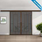 Dubbele stalen Schuifdeuren met koofsysteem Brons 5 Vlaks Ma