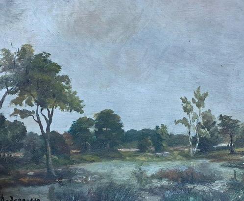 European school XIXe - Landscape at Cumptu, Antiek en Kunst, Kunst | Schilderijen | Klassiek