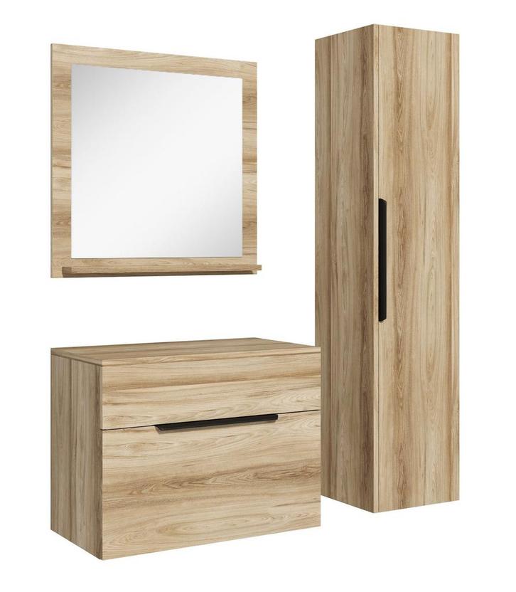 Badkamermeubel Set Cali 60 x 35 cm - Eiken, Huis en Inrichting, Badkamer | Badkamermeubels, Nieuw, Verzenden