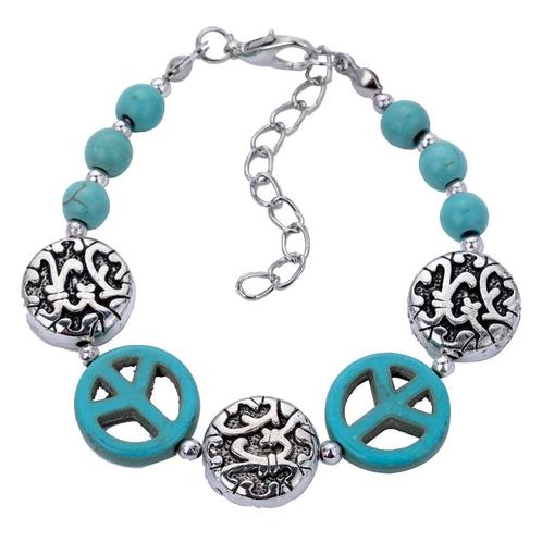 Fako Bijoux® - Armband - Turquoise - Peace Duo, Bijoux, Sacs & Beauté, Bracelets, Envoi