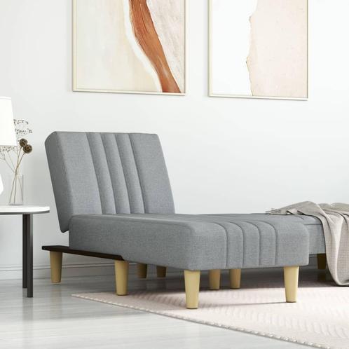 vidaXL Chaise longue stof lichtgrijs, Huis en Inrichting, Zetels | Zetels en Chaises Longues, Nieuw, Verzenden