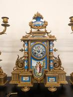 Klok en garnituur set (3) - Antimonio, Porselein - 1850-1900, Antiek en Kunst