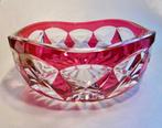 Val Saint Lambert - Kom - Kristal - Cranberry saladekom, Antiek en Kunst, Antiek | Glaswerk en Kristal