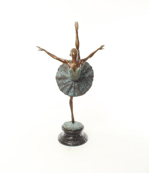 sculptuur, Beautiful Large Bronze Sculpture of a Ballerina –, Antiquités & Art, Curiosités & Brocante