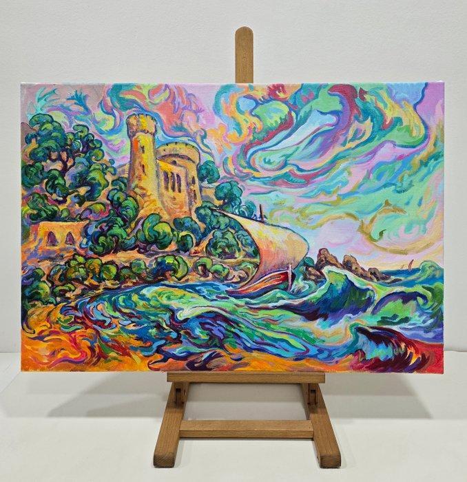 Vitaly Leshukov Soldatov (1968) - NO RESERVE - La travesía, Antiquités & Art, Art | Peinture | Classique