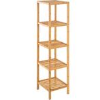 tectake Bambus rek 5 etages 33x33x141cm - bruin, Huis en Inrichting, Verzenden, Nieuw