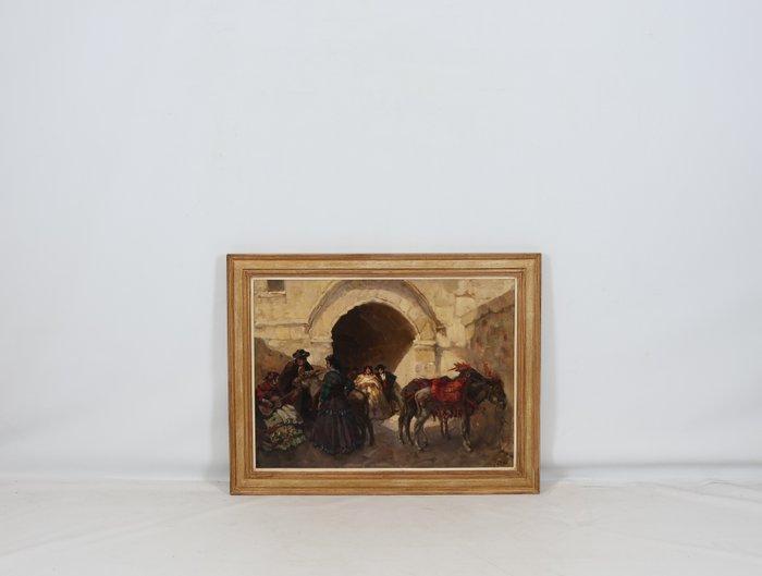 Willem Hendrik van der Nat (1864–1929) - Spaans dorpsfeest, Antiek en Kunst, Kunst | Schilderijen | Klassiek