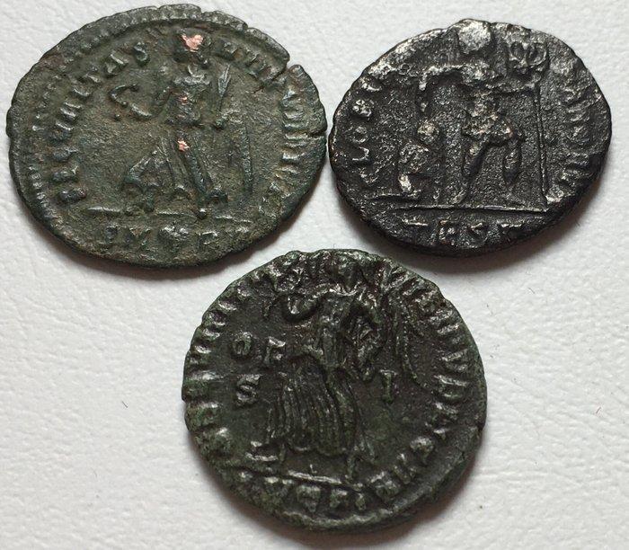 Romeinse Rijk. Valens (364-378 n.Chr.). Follis Group of 3x, Postzegels en Munten, Munten | Europa | Niet-Euromunten