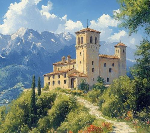 Irina Collins - Alpine Garden XL · NO Reserve, Antiek en Kunst, Kunst | Schilderijen | Modern