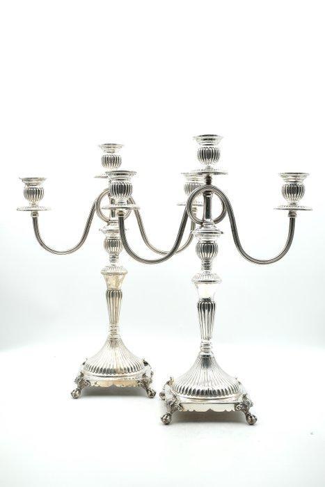 Candélabre (2) - Argent 925 - Paire de candélabres, Antiek en Kunst, Antiek | Zilver en Goud