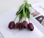 Tulpen real touch luxe siliconen latex dark purple 33 cm, Huis en Inrichting, Woonaccessoires | Kunstplanten en Kunstbloemen, Nieuw